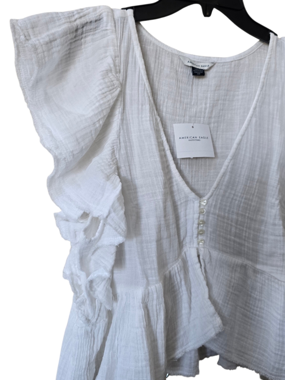 American Eagle Outfitters White Ruffle Tiered Maxi Skirt Set - Picture 2 of 13